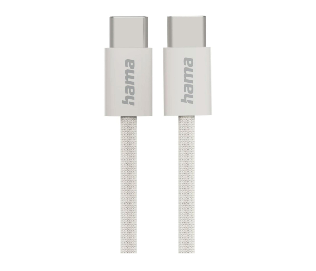 HAMA Kabel ładujący USB-C-USB-c nylonowy 1m beżowy - 1331326 - zdjęcie